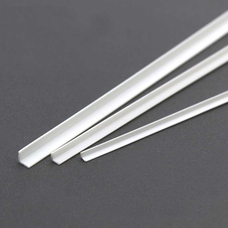 L-Type ABS Plastic Bar 2mm 3mm 4mm Angle Strip Rod Scratch Building 250mm Length