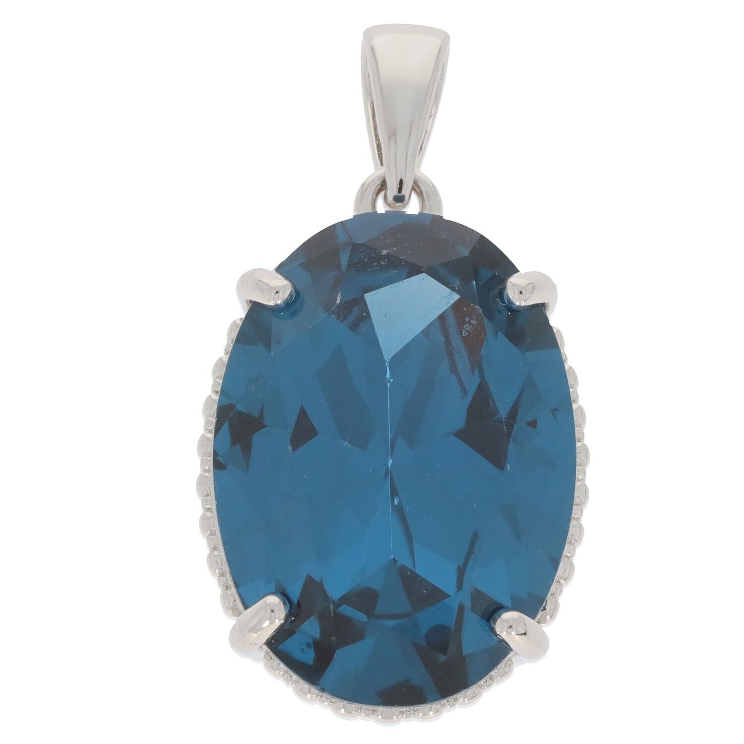 Sterling Silver Semi Mount Pendant Setting Oval OV 18X13 mm