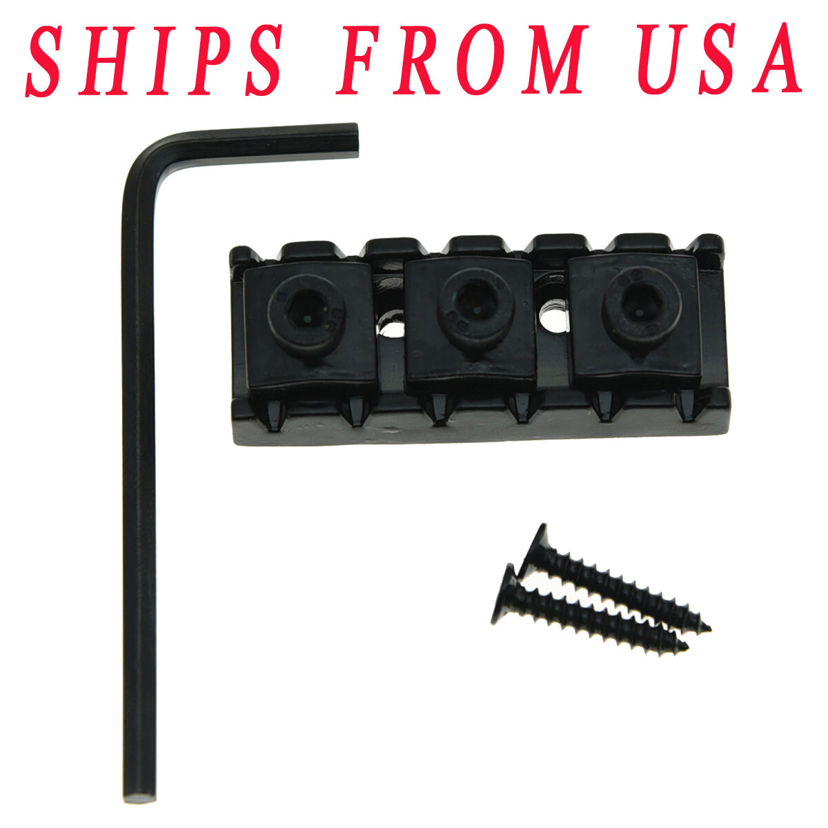 KAISH 43mm Black Guitar Locking Lock  Nut String Lock for Floyd Rose Guitar BK