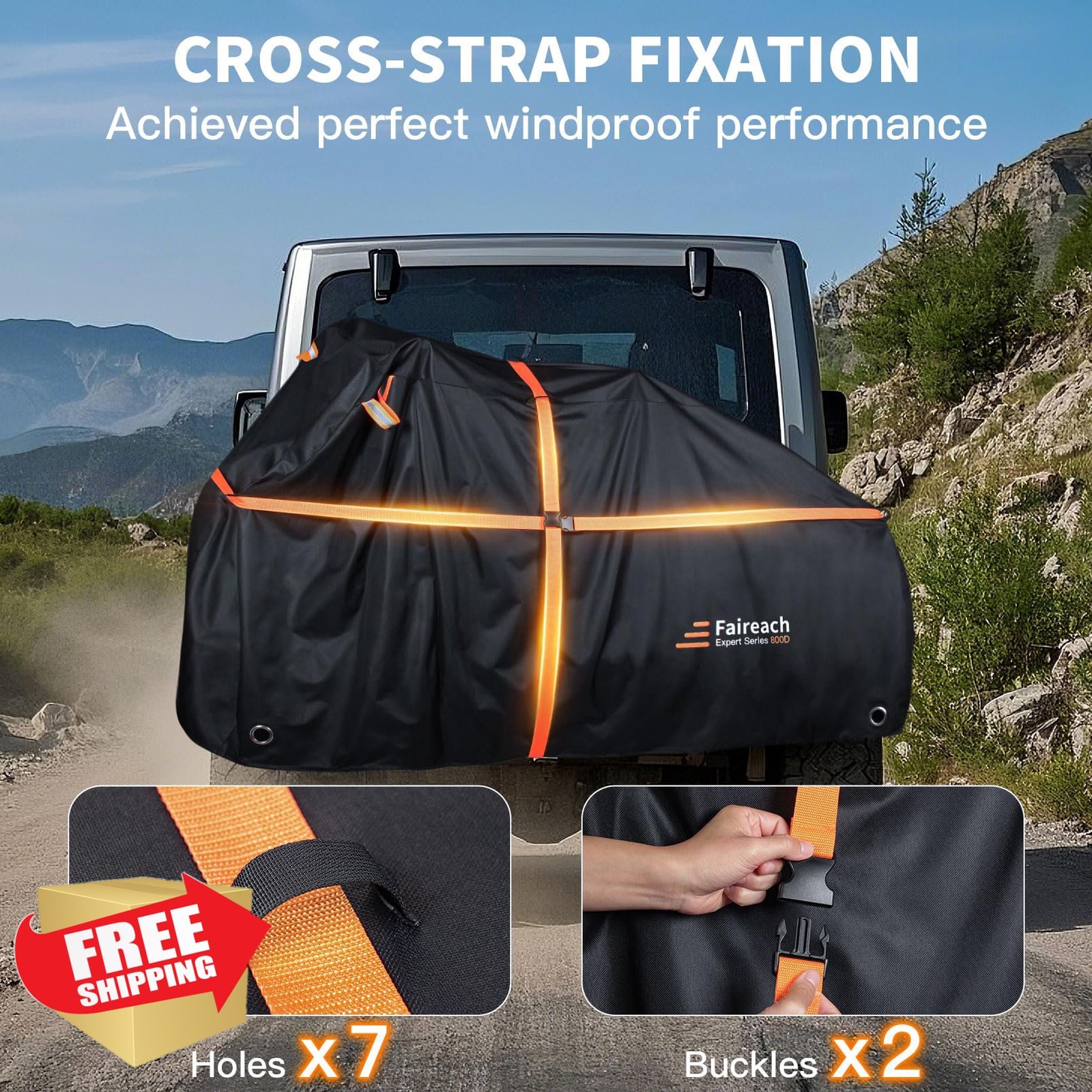 Faireach 800D Bike Cover Heavy Duty 2 Bikes Rack Waterproof Bag