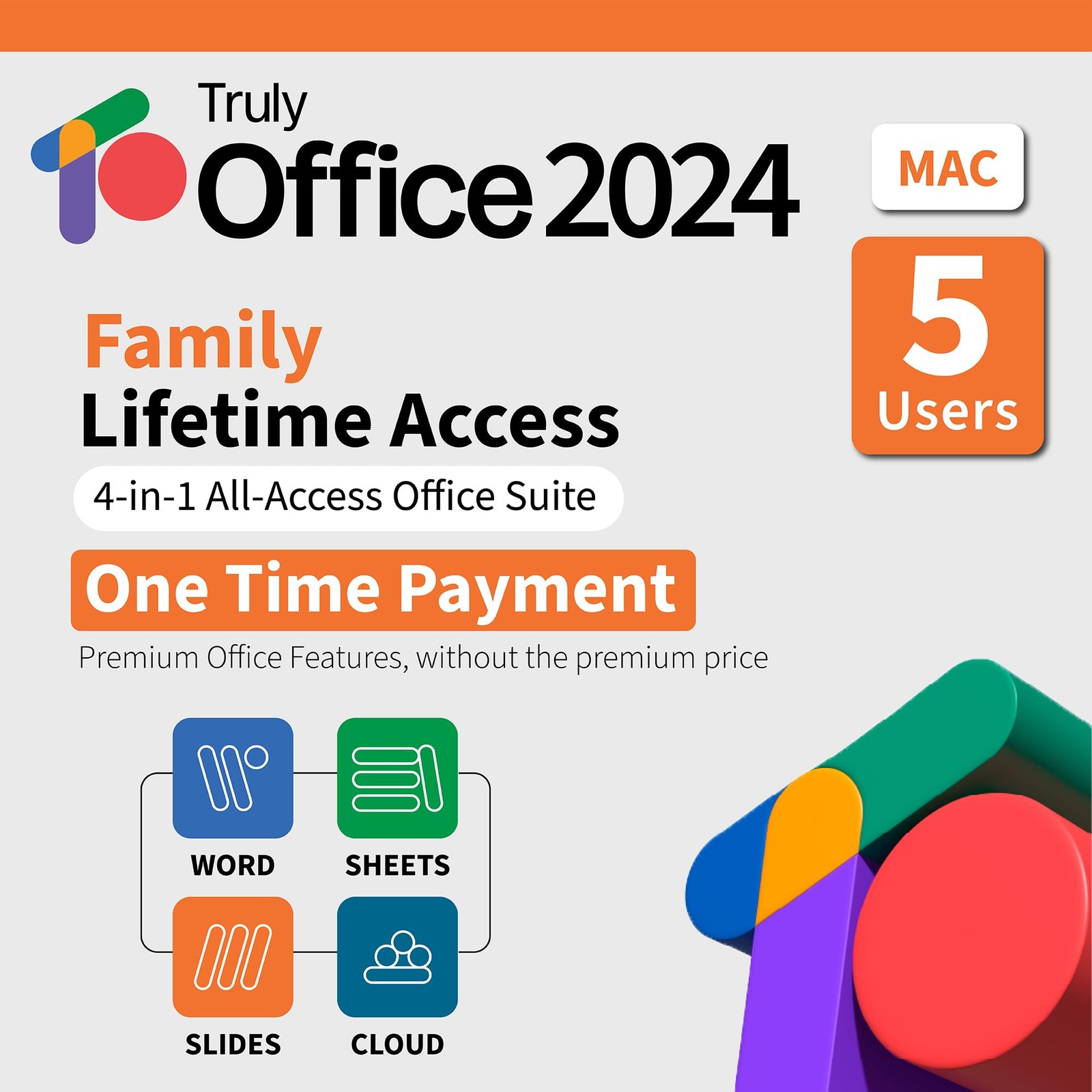 TrulyOffice 2024 Family License for Mac | 4 in 1 All Access TrulyOffice Suite...