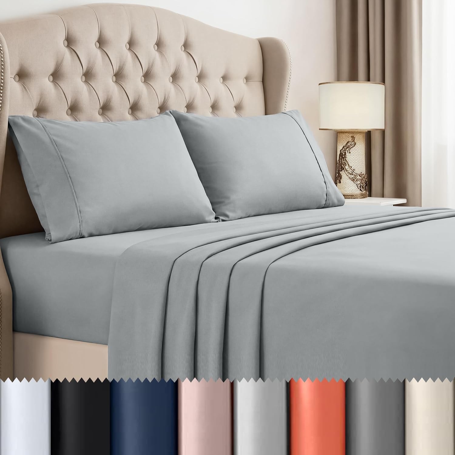 Beddora Queen Sheets Set – 4 Piece Soft & Cooling Queen Bed Sheets Set – Deep