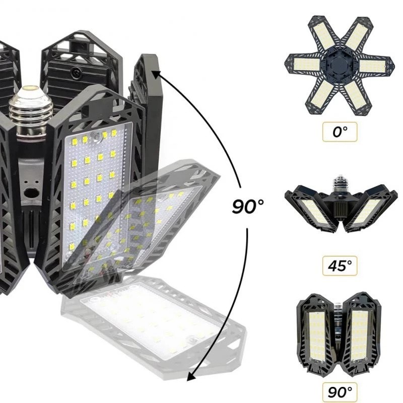 12000000LM LED Garage Light Super Bright Work Shop Ceiling Light Deformable Bulb