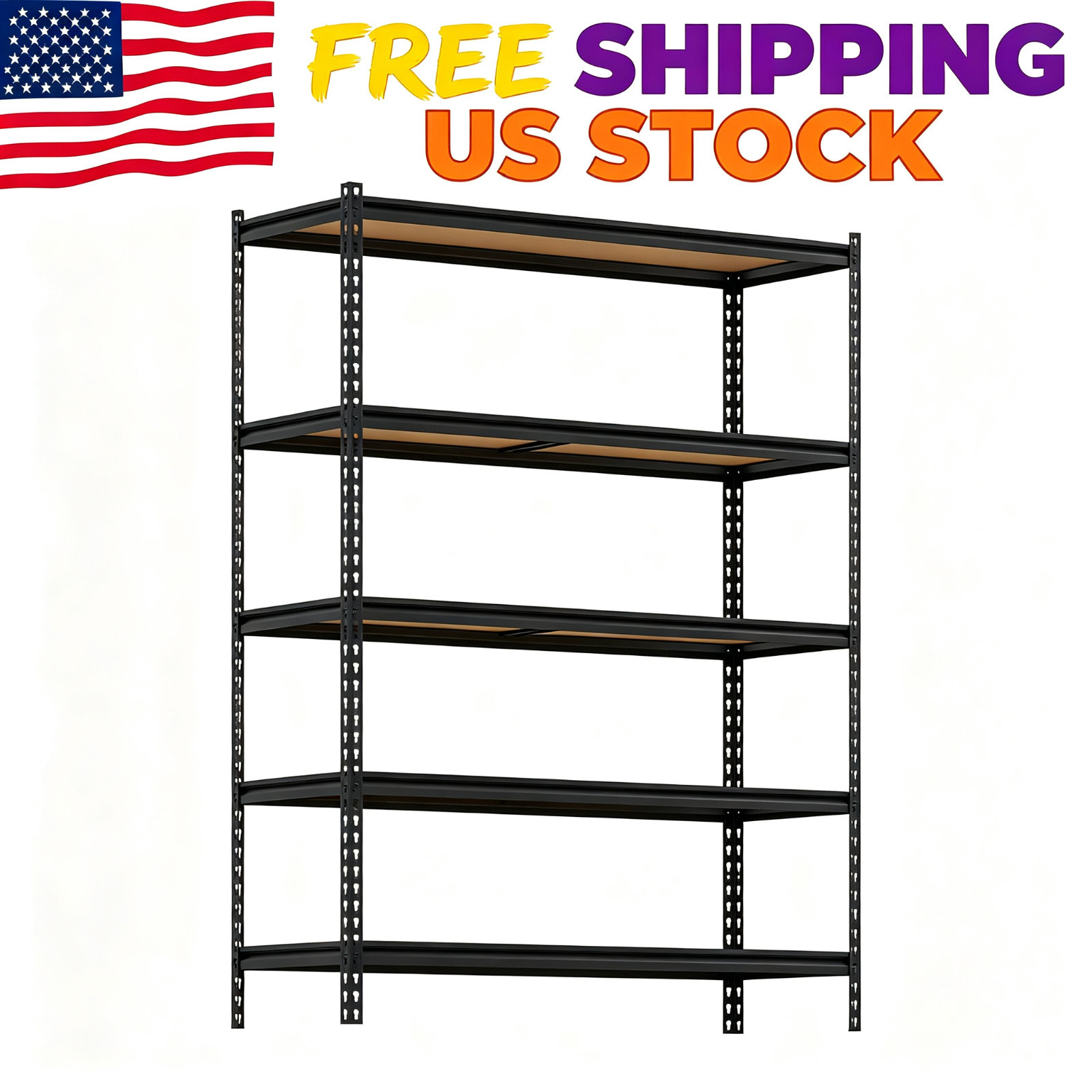 Heavy Duty 5-tier Metal Storage Rack 3850 Lbs Total Load For Garage Adjustable