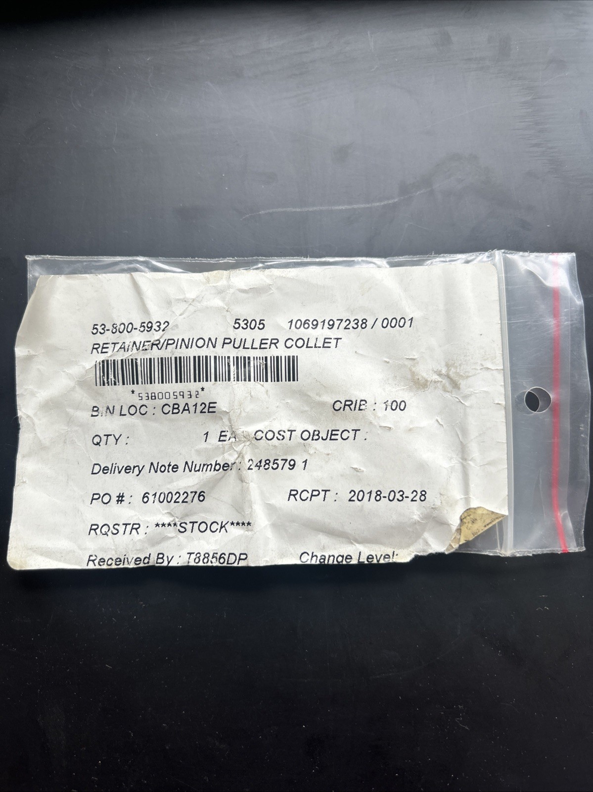 RETAINER/PINION PULLER COLLET 538005932