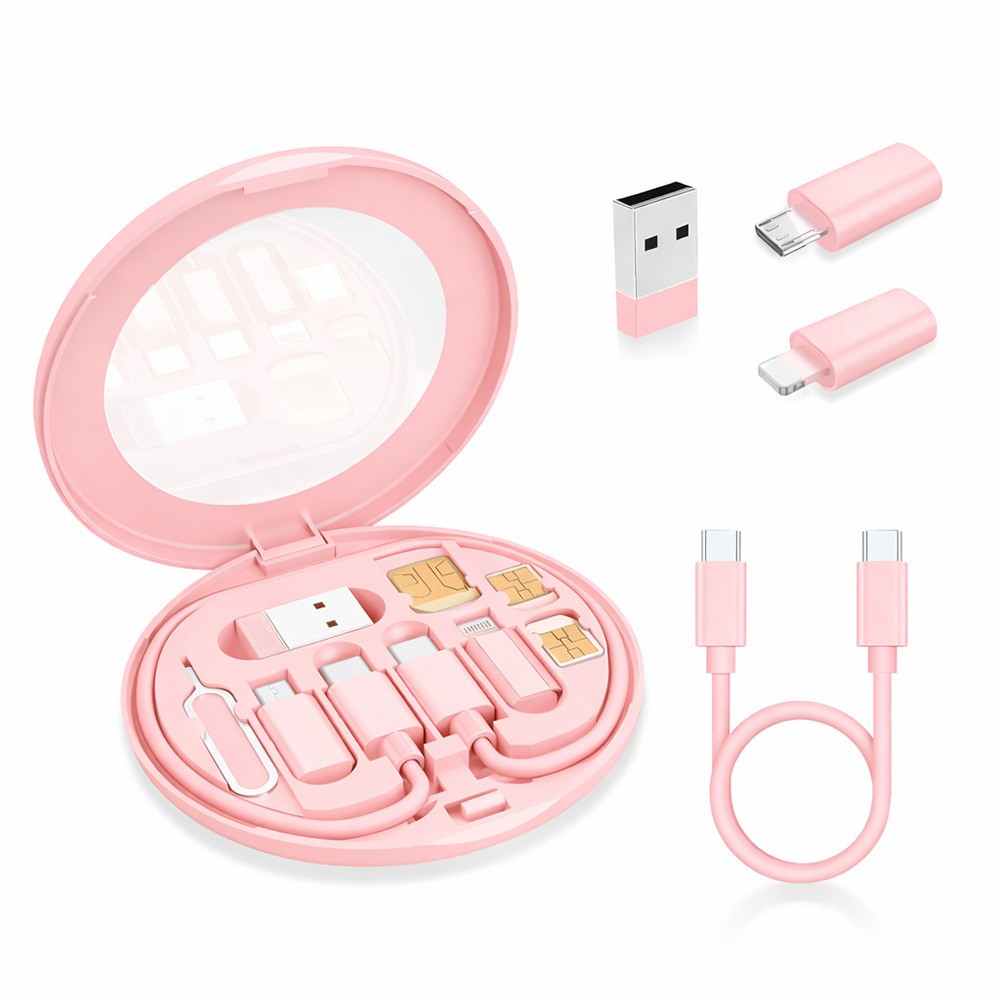 60W USB-C Type C Fast Charging Data Cable Travel Kit w/ SIM Eject Pin & Stand