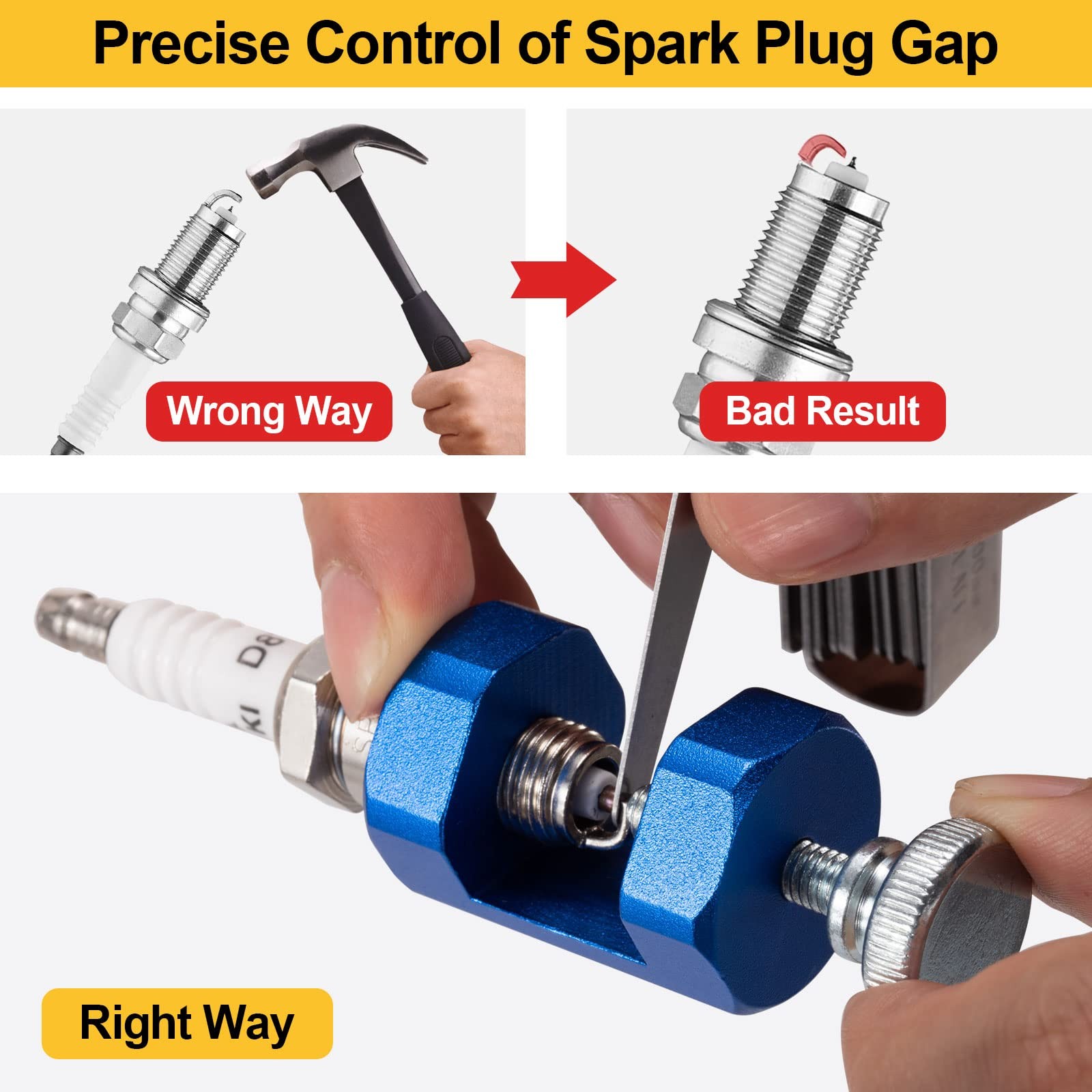 Spark Plug Gap Tool 2pcs, Blue and Black