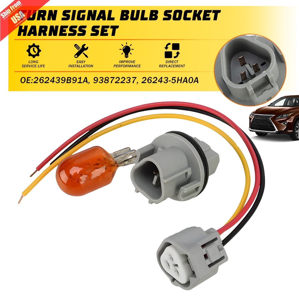 Headlight Turn Signal Bulb Socket Harness Set For Nissan Rogue Altima Pathfinder