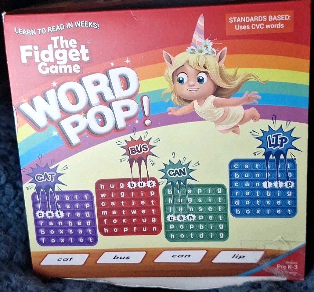 Fidget Game Word Pop CVC Learning Phonics Interactive for PreK to 1st Grade