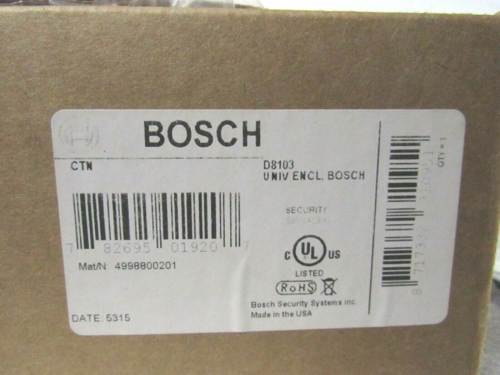 Bosch D8103 Intrusion Alarm System Enclosure Gray Steel [CTSA]
