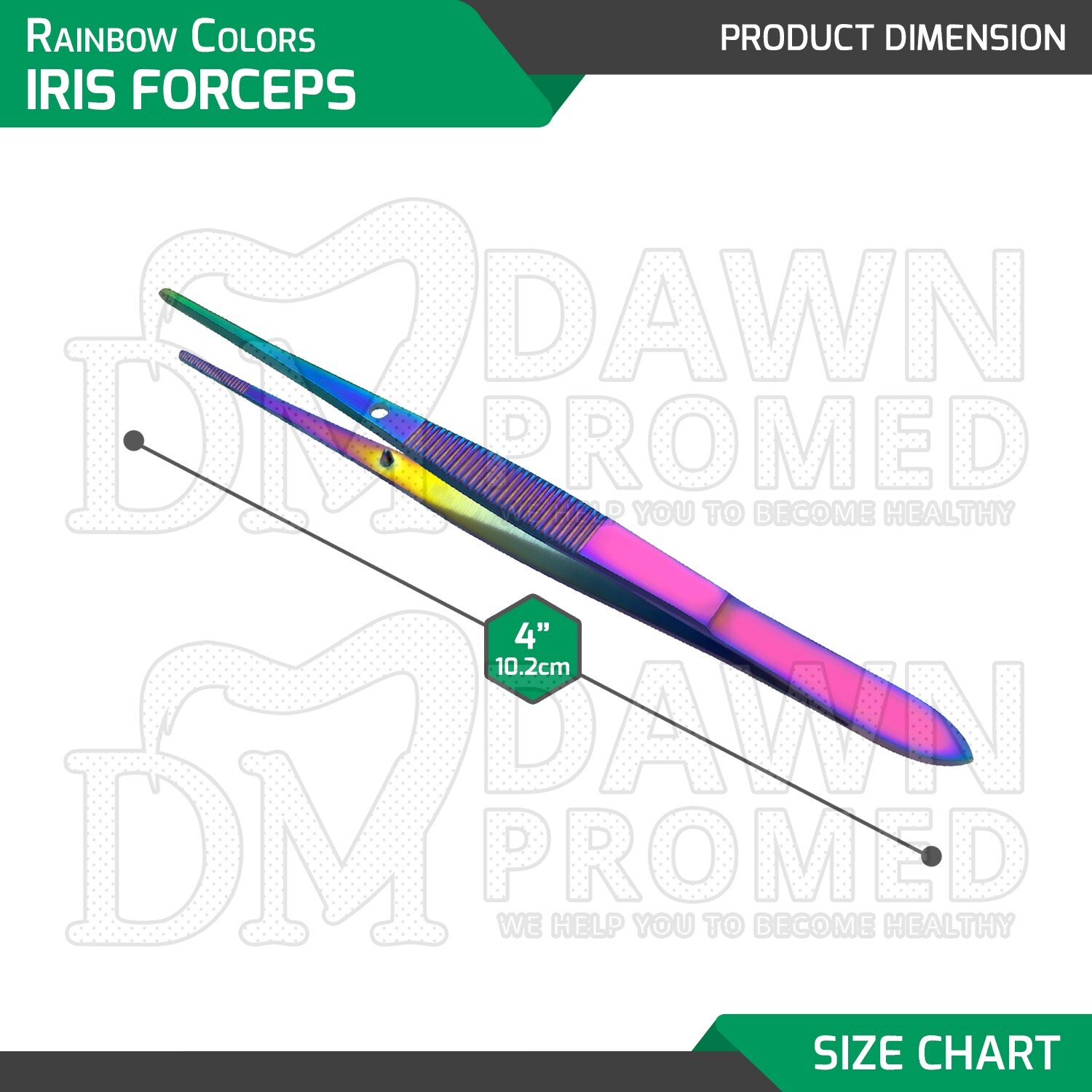 3 Pcs Multi Titanium Rainbow Iris Forceps 4" Serrated Straight Ophthalmic Set