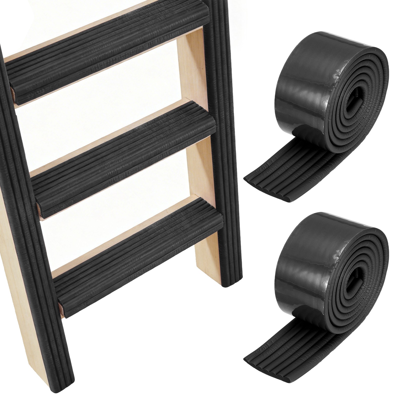 Bunk Bed Ladder Pad, (2m/6.5 Ft, Black)(2 Pcs), Bunk Bed Step Foam Padding