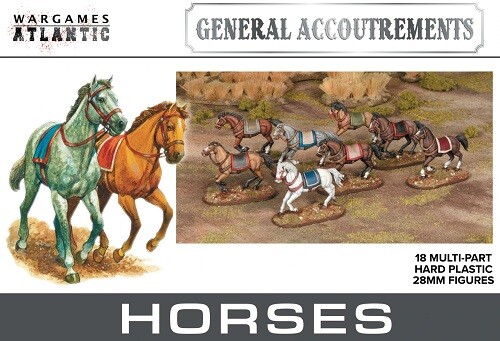 Wargame Atlantic Fantasy Horses Boxes Set 28mm - 18 Horses