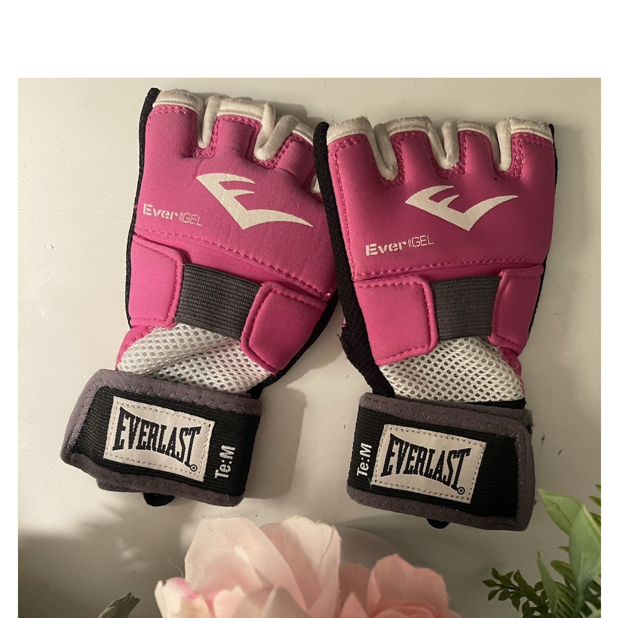 Everlast Evergel Bag Gloves Pink White Black Size M