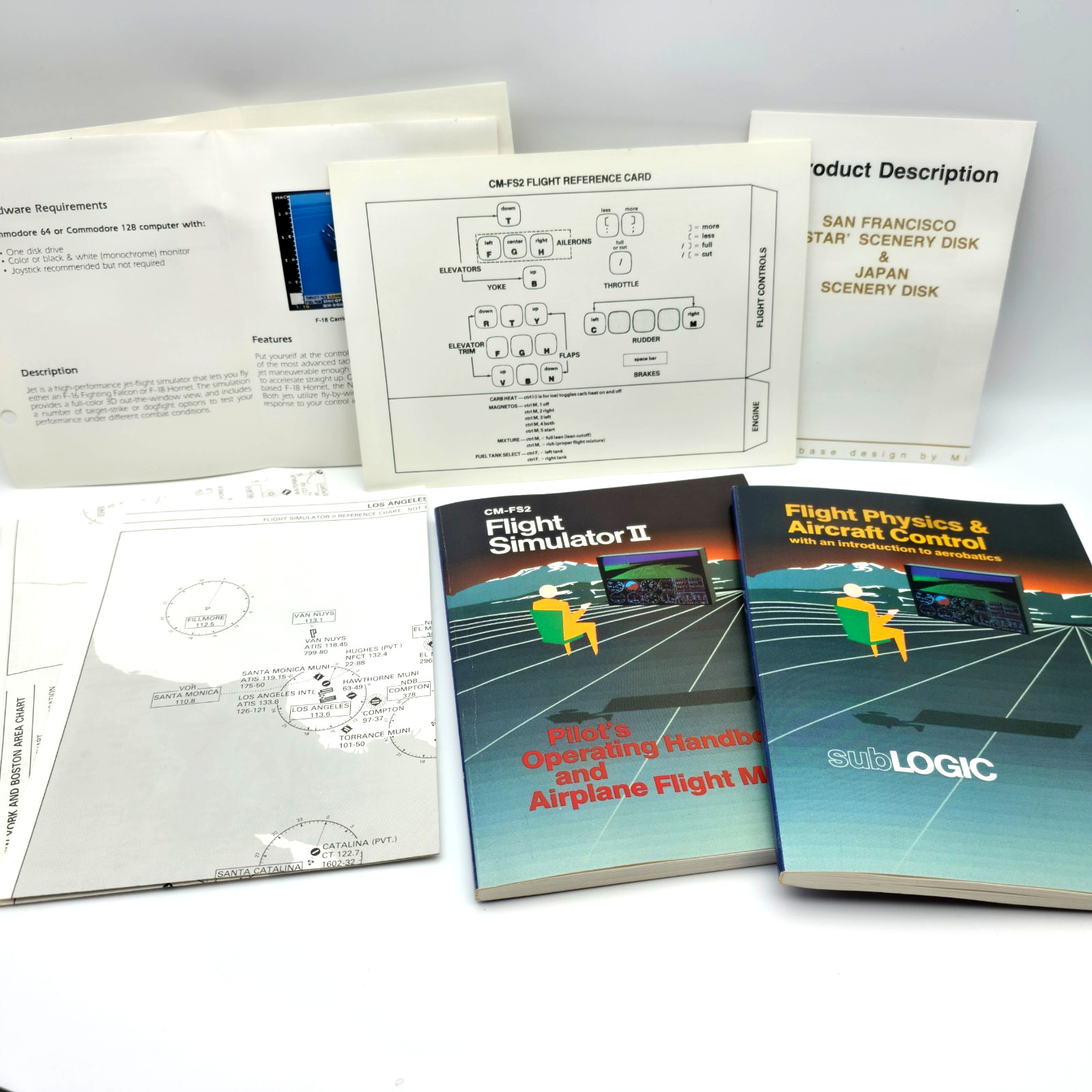 ✈️ CIB! Flight Simulator II Commodore 64 subLOGIC Tested Working - C64