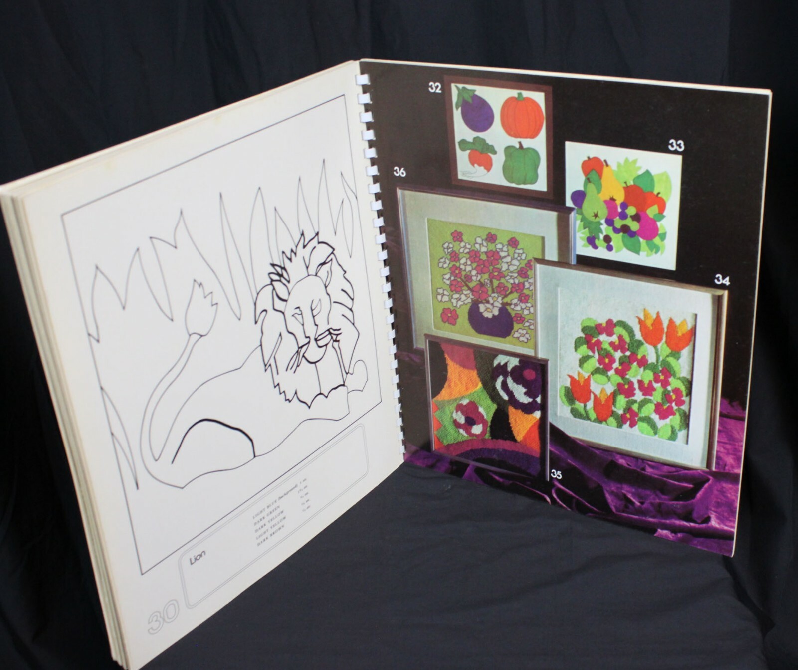 Vtg Needlepoint Workbook Lisbeth Perrone Spiral Bound 40 Patterns MCM Embroidery
