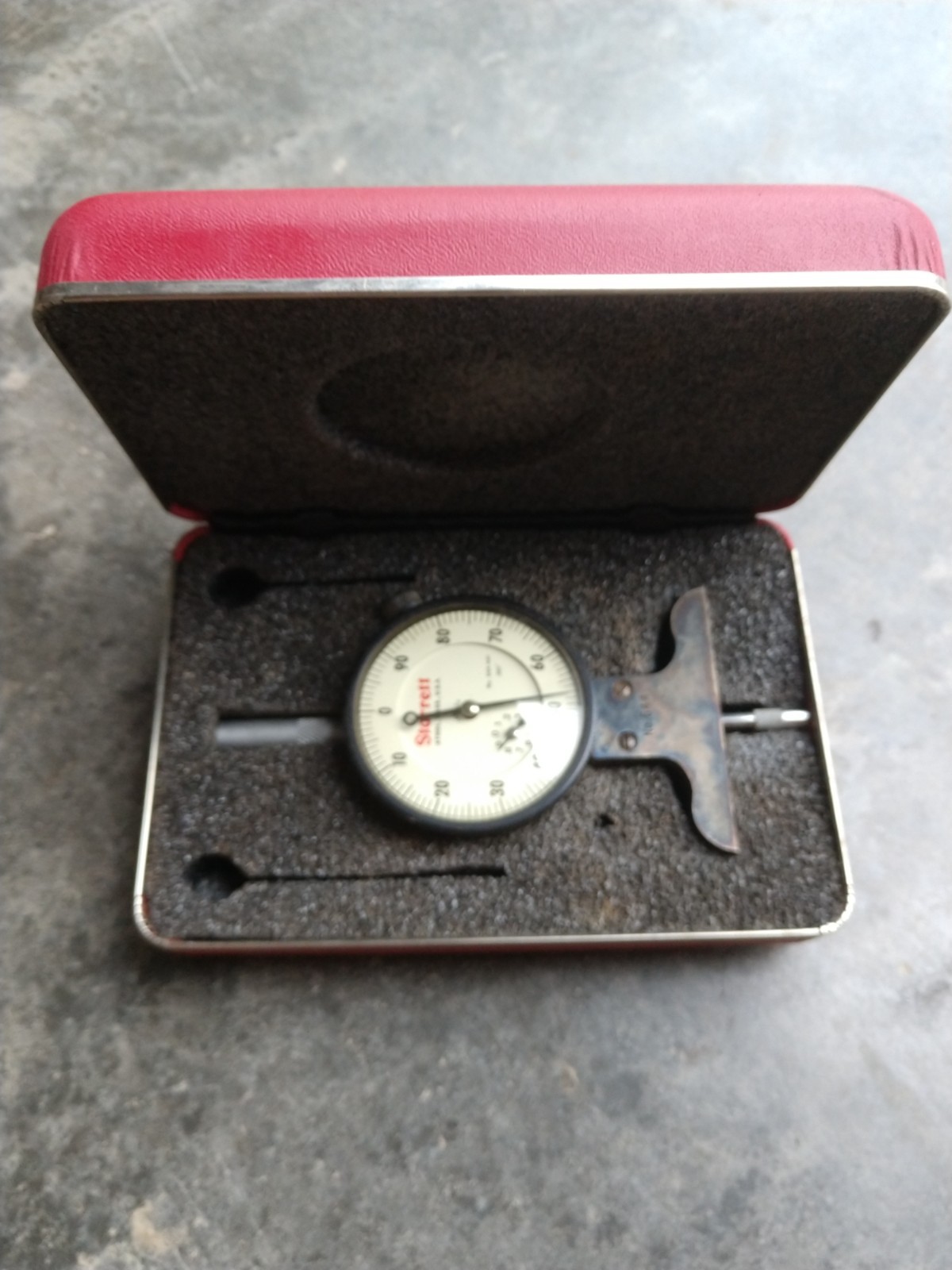 L. S. Starrett Dial Depth Gage No 644-441 .001 Indicator in Original Box USA