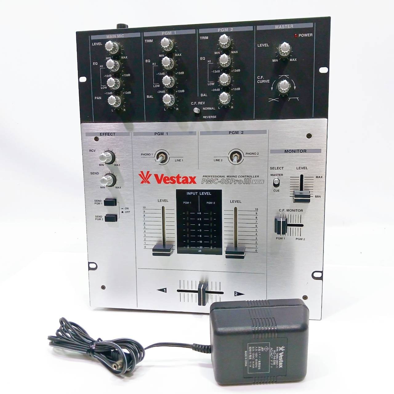 Vestax PMC-05 Pro III VCA Silver 2-Channel DJ Mixer with AC Tested Japan BD275