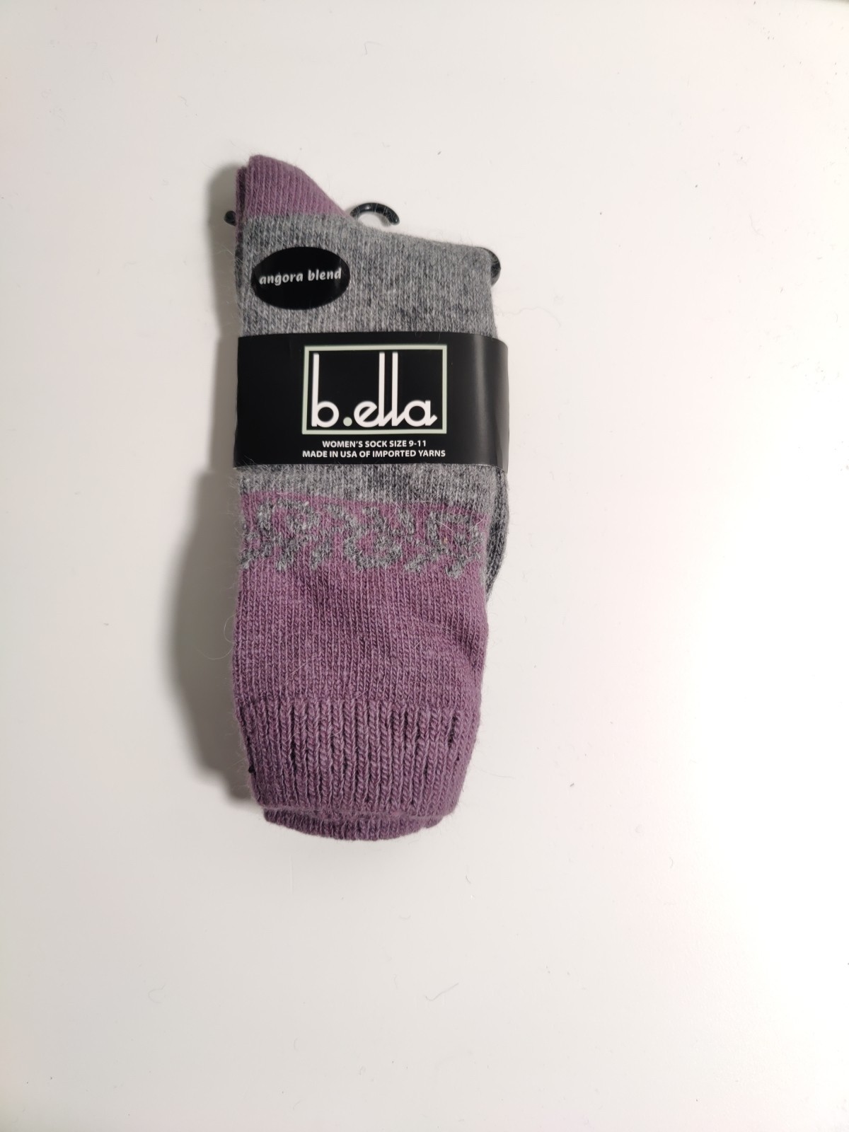 b.ella -women's socks -grey- angora Blend - Made in USA **N5**