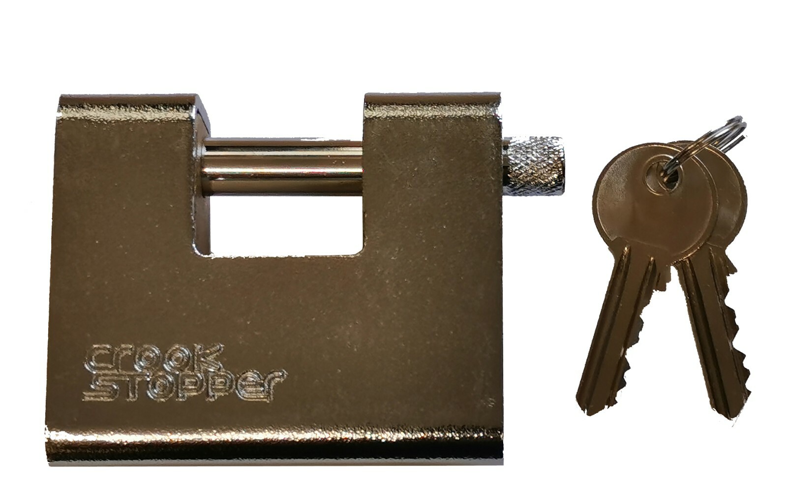 Crookstopper 80mm, Armoured, Rectangular, Shutter, Block Lock, Padlock, 80MM.