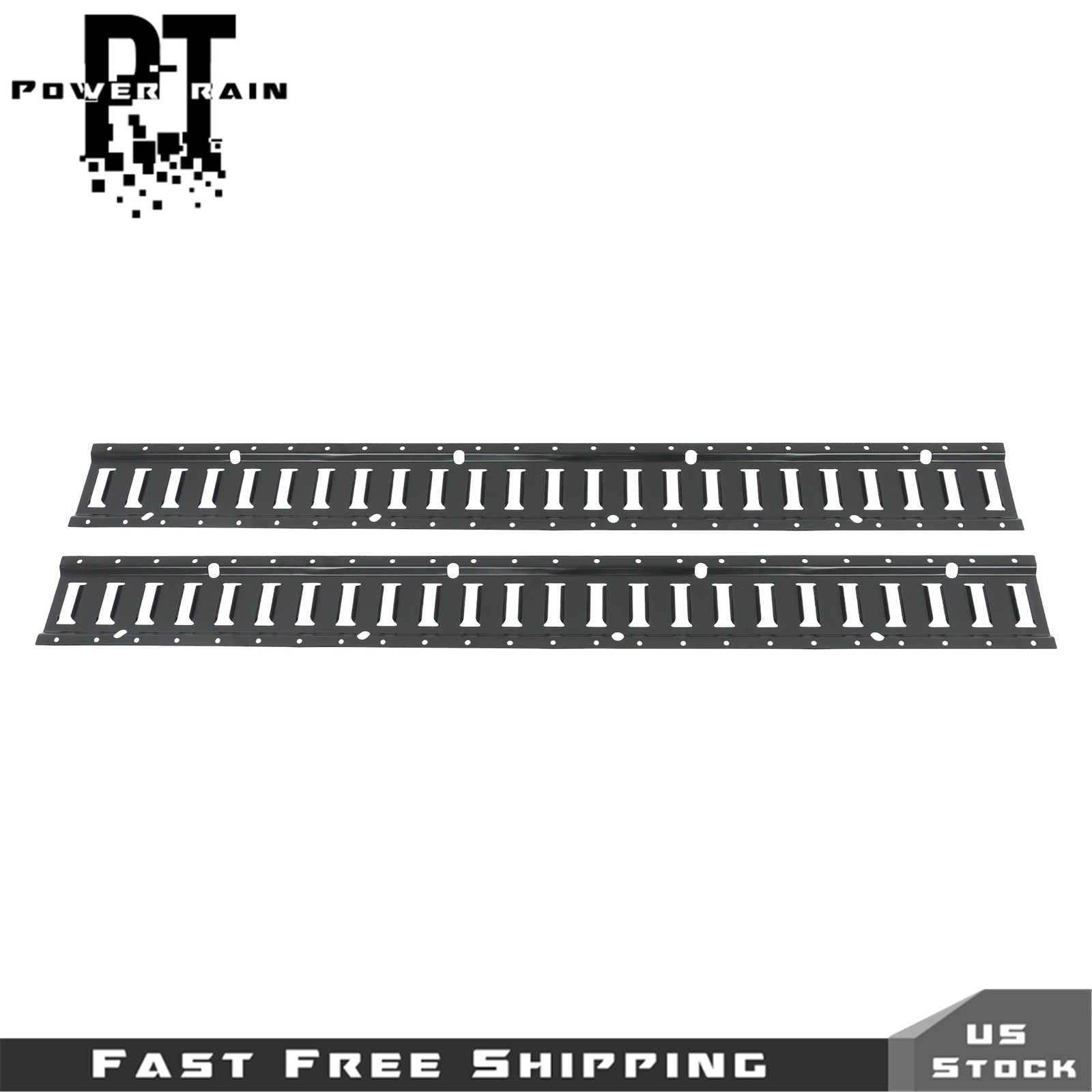 6 Pack 4' E Track Tie Down Rail Galvanized Steel Rail Powder-Coat Black