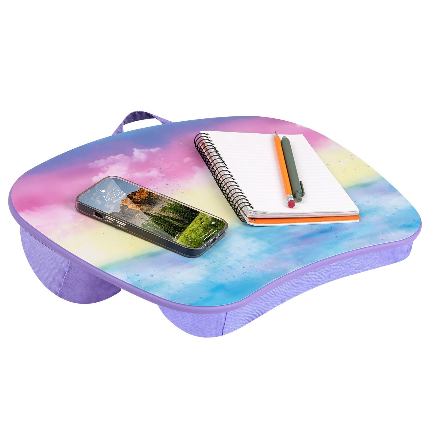 MyStyle Portable Lap Desk with Cushion - Sunset Watercolor - Fits up to 15.6 ...