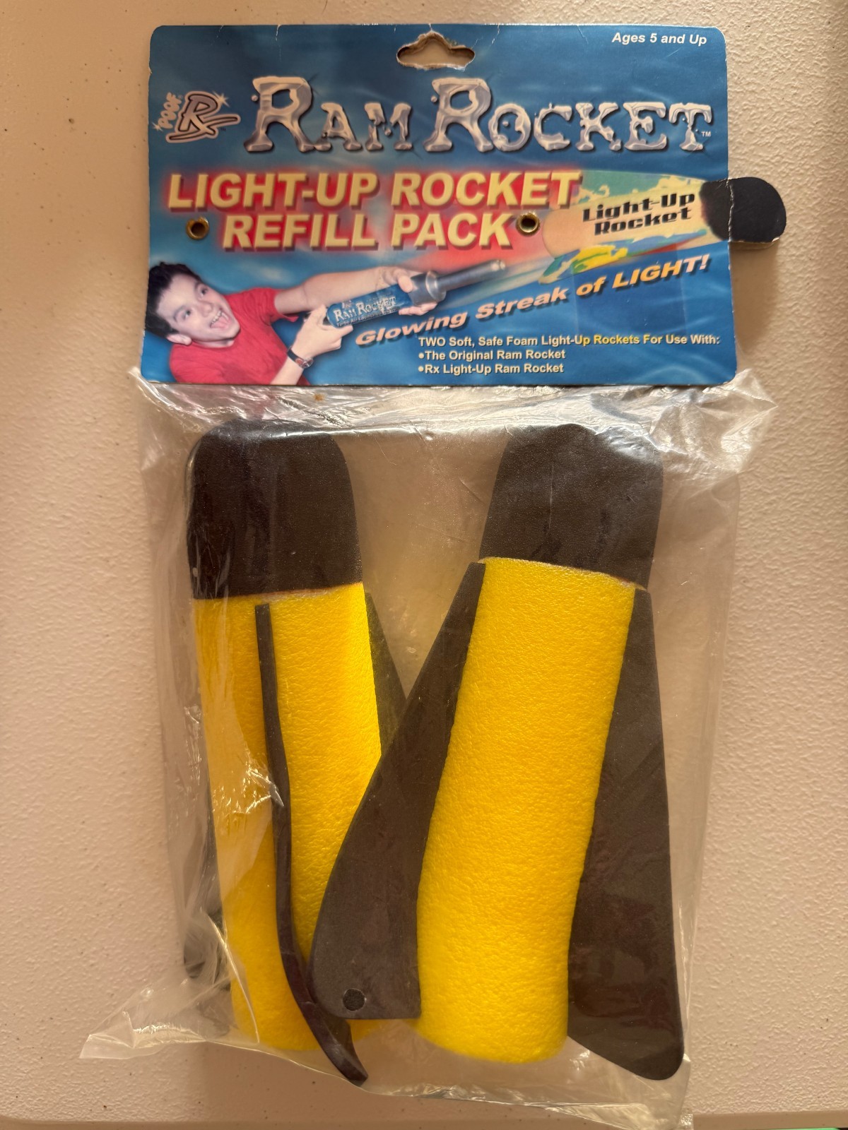 Ram Rocket Light-Up Rocket Refill Pack 2 Foam Rockets Deadstock 2005 New