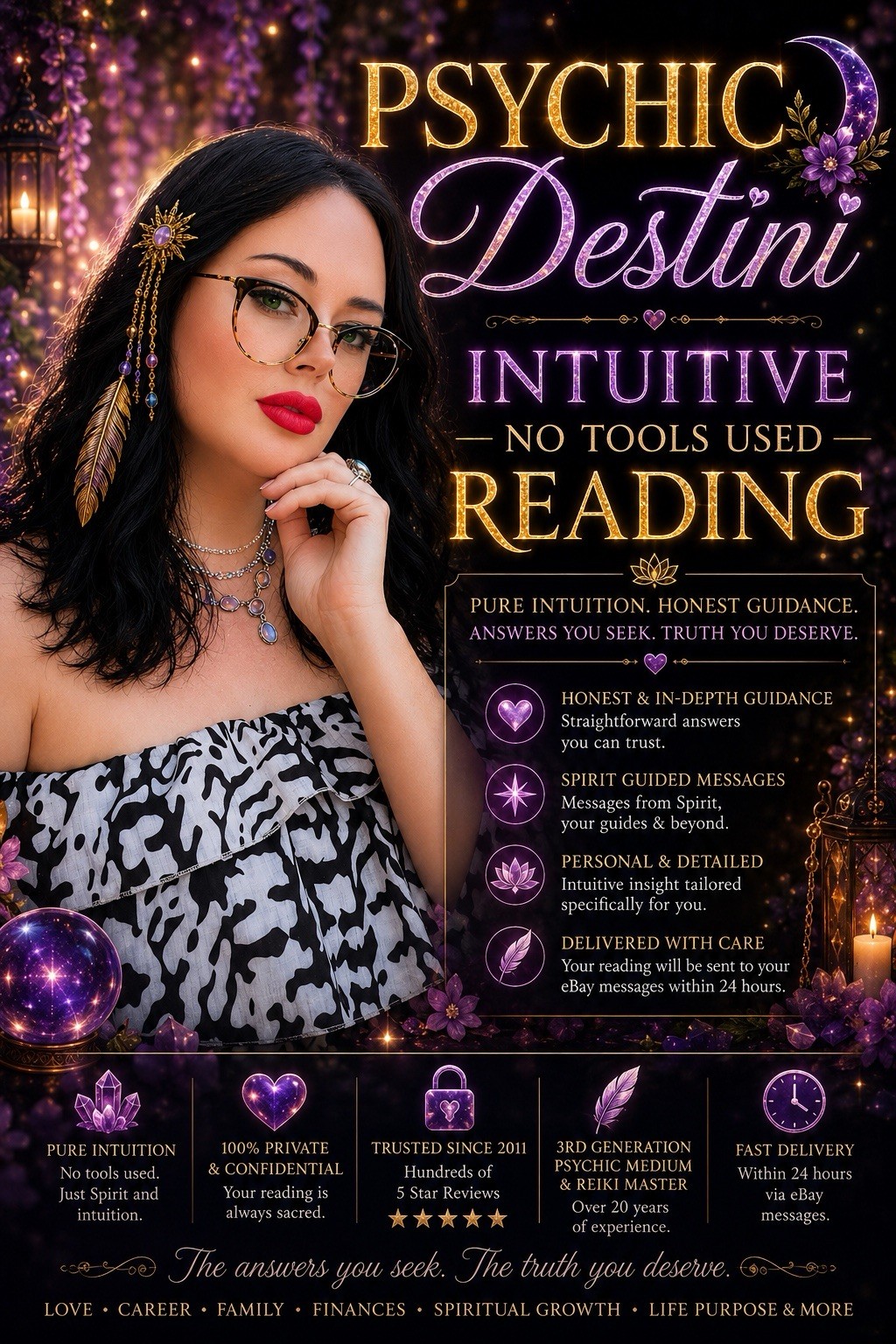 Psychic Reading No Tools Used Pure Intuitive Reading Love Career Spirit ✨