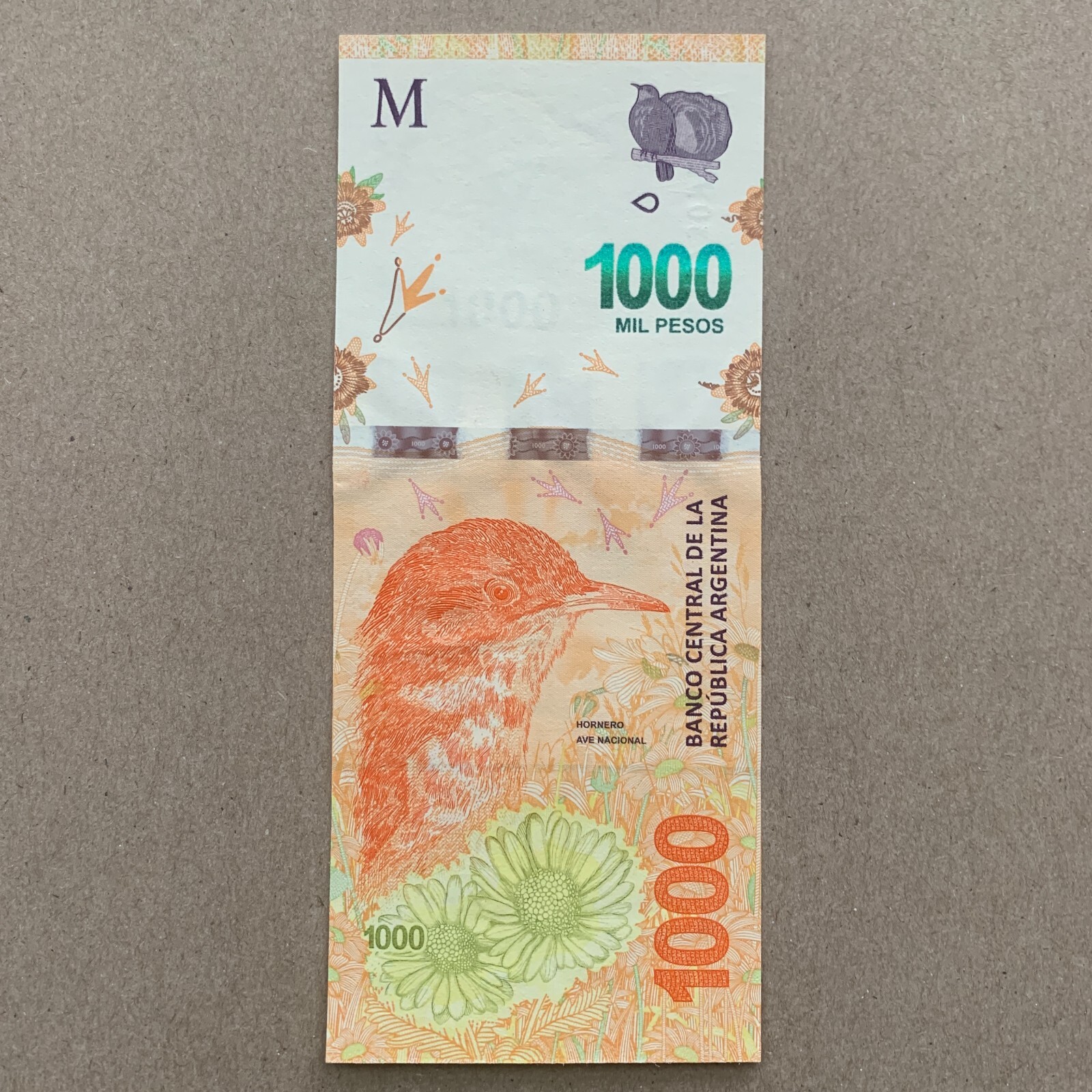 Argentina, 1000 Pesos Banknote ND 2017, P-366a New Design UNC Hornero