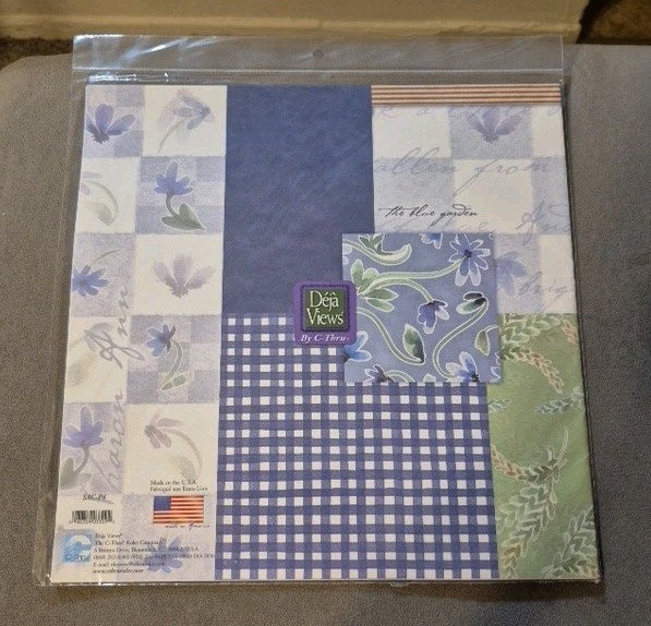 Deja Views By C-Thru Ruler Company The Blue Garden Sac-p4 12x12 Acid Free 8 Pack