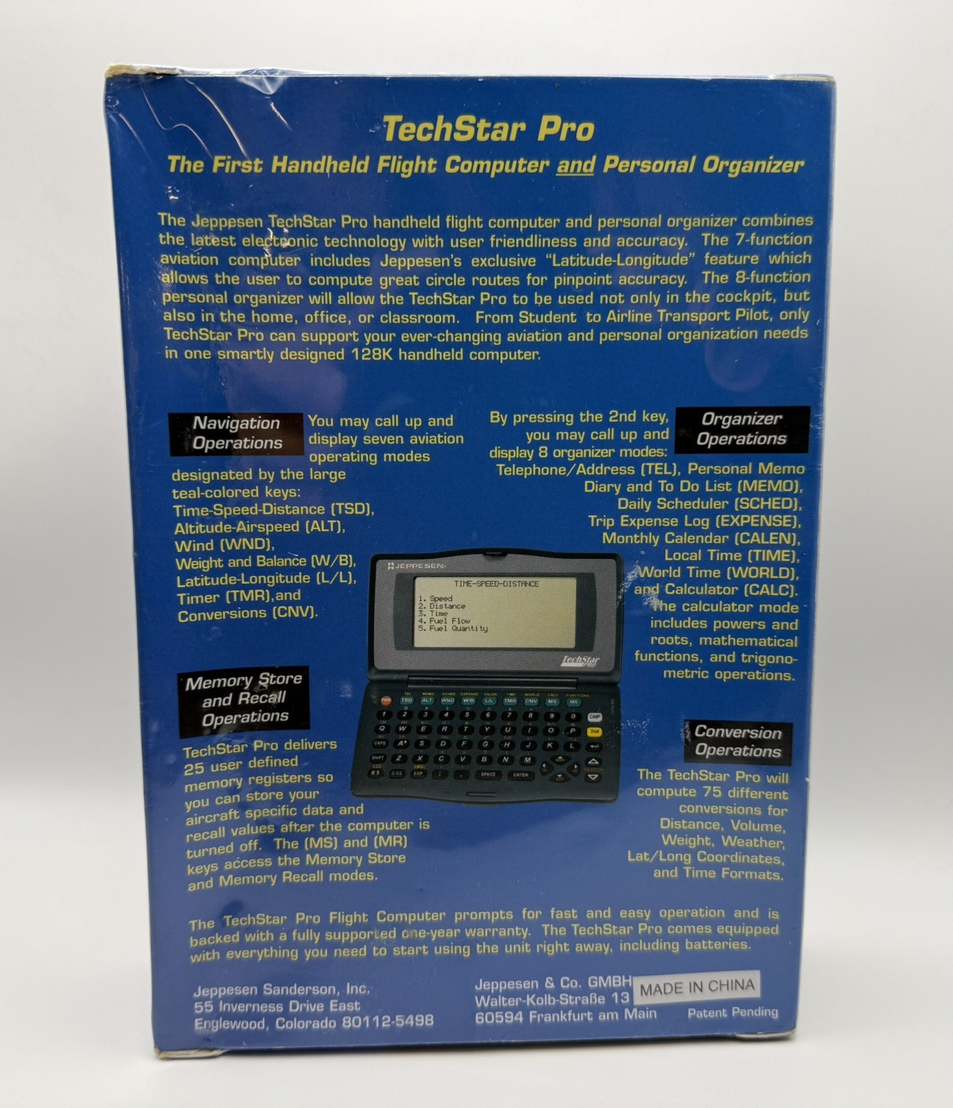 Jeppesen TechStar Pro Flight Computer & Organizer, SEALED, BRAND NEW