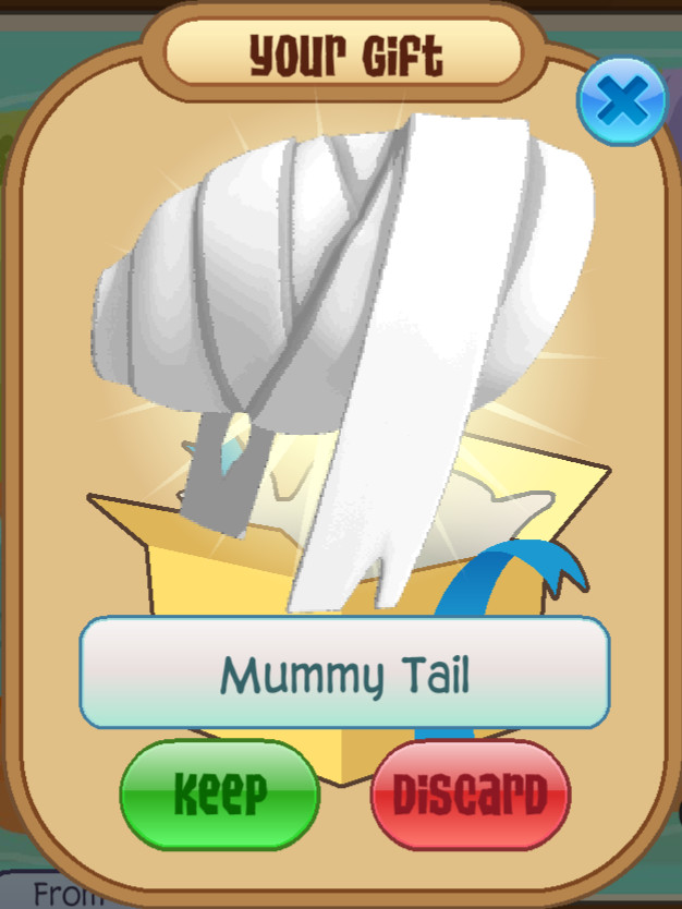 Animal Jam Classic AJC Mummy Tail (READ DESCRIPTION)