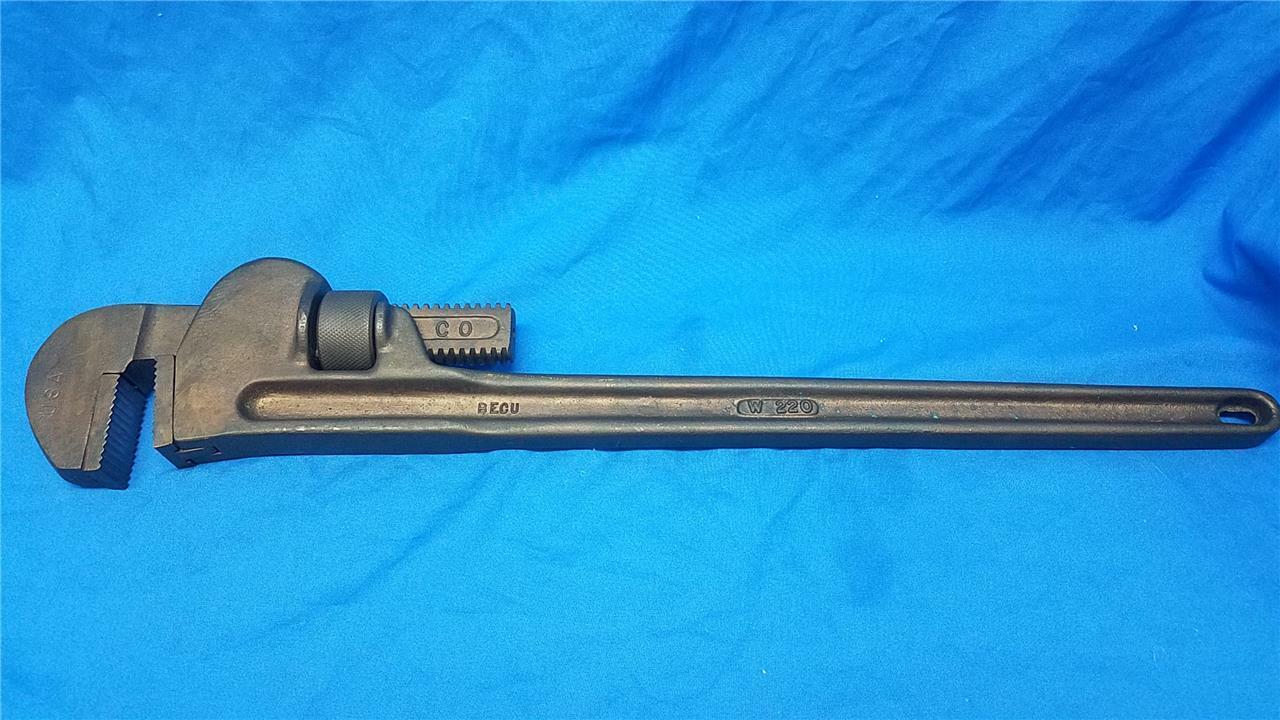 Berylco Beryllium Copper 24" Adjustable Pipe Wrench Model w-220 BECU