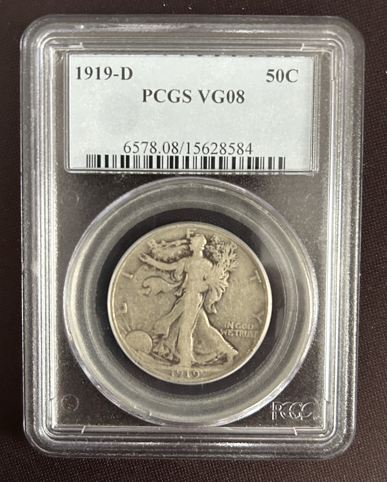 1919 D PCGS VG08 Walking Liberty Half Dollar