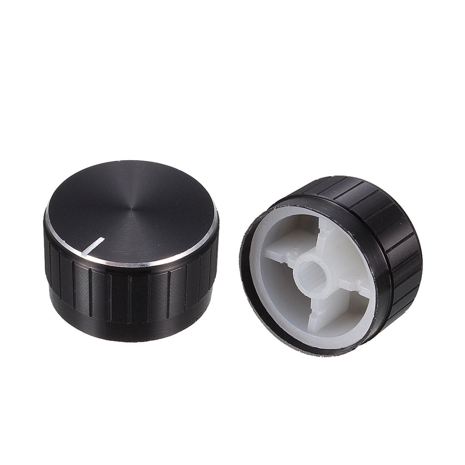 2 x Black Plastic Potentiometer Rotary Control Knobs Caps 17x30mm