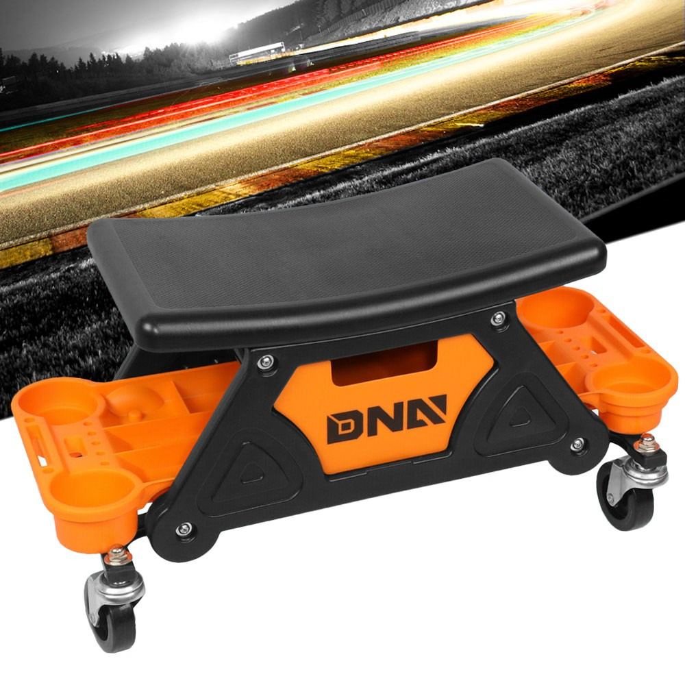 DNA Orange 25.5" X 13" X 12" 17" Seat Rolling Stool Chair w/Tool Tray