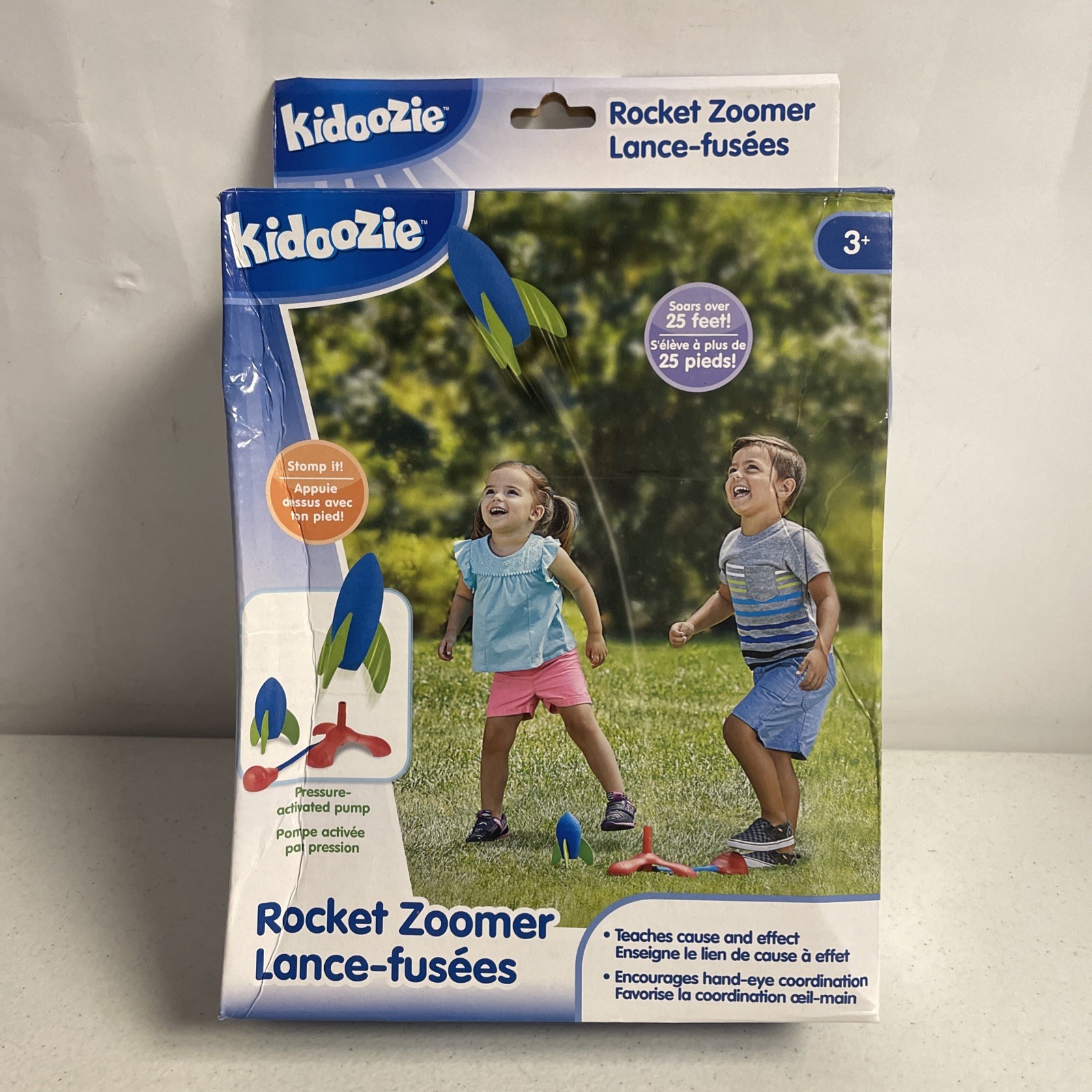 Kidoozie Rocket Zoomer Preschool Toy Foam Rocket Launcher New In Worn Box