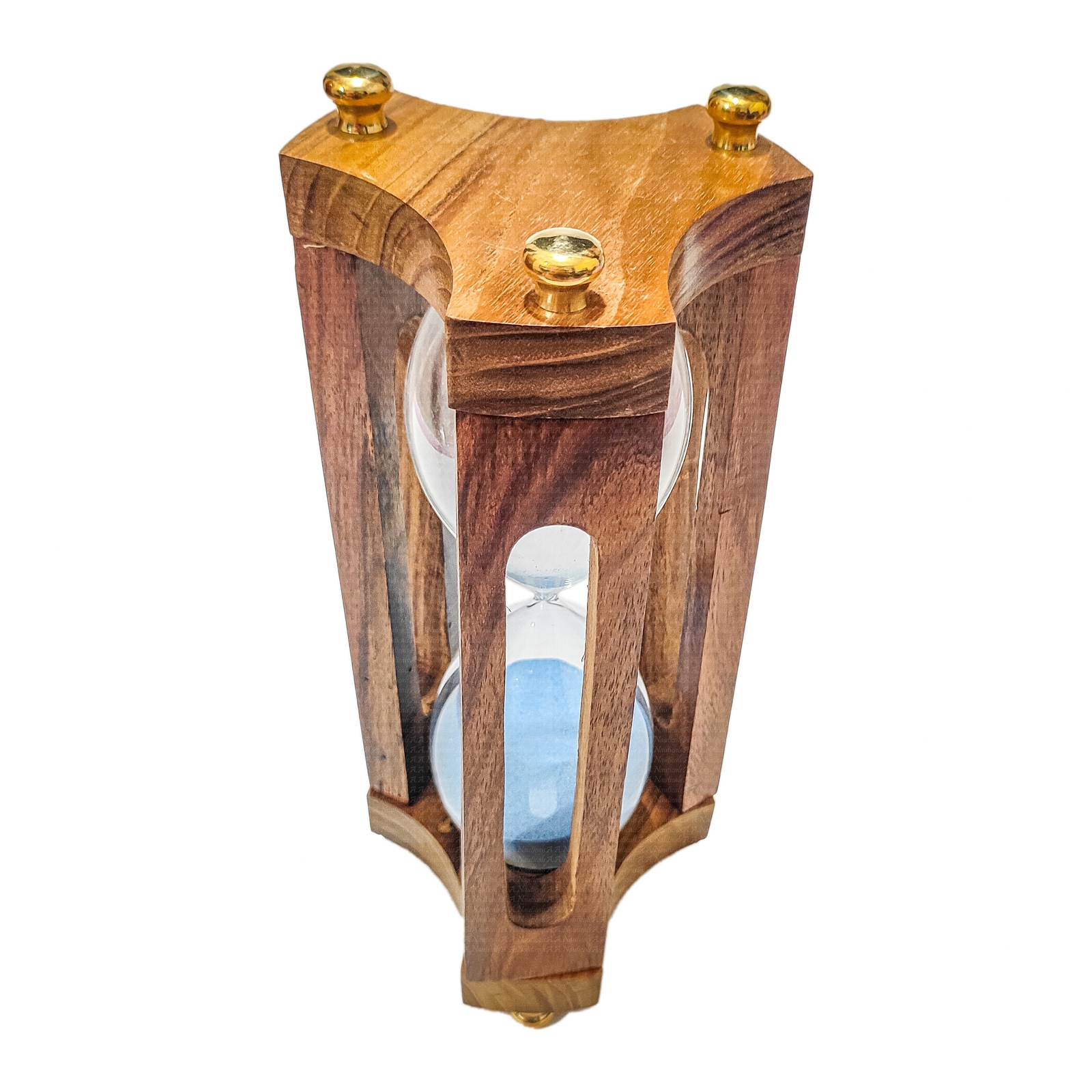 Large 30 Min Wooden Hourglass Sand Timer – Cyan Sand, Elegant Gift & Décor