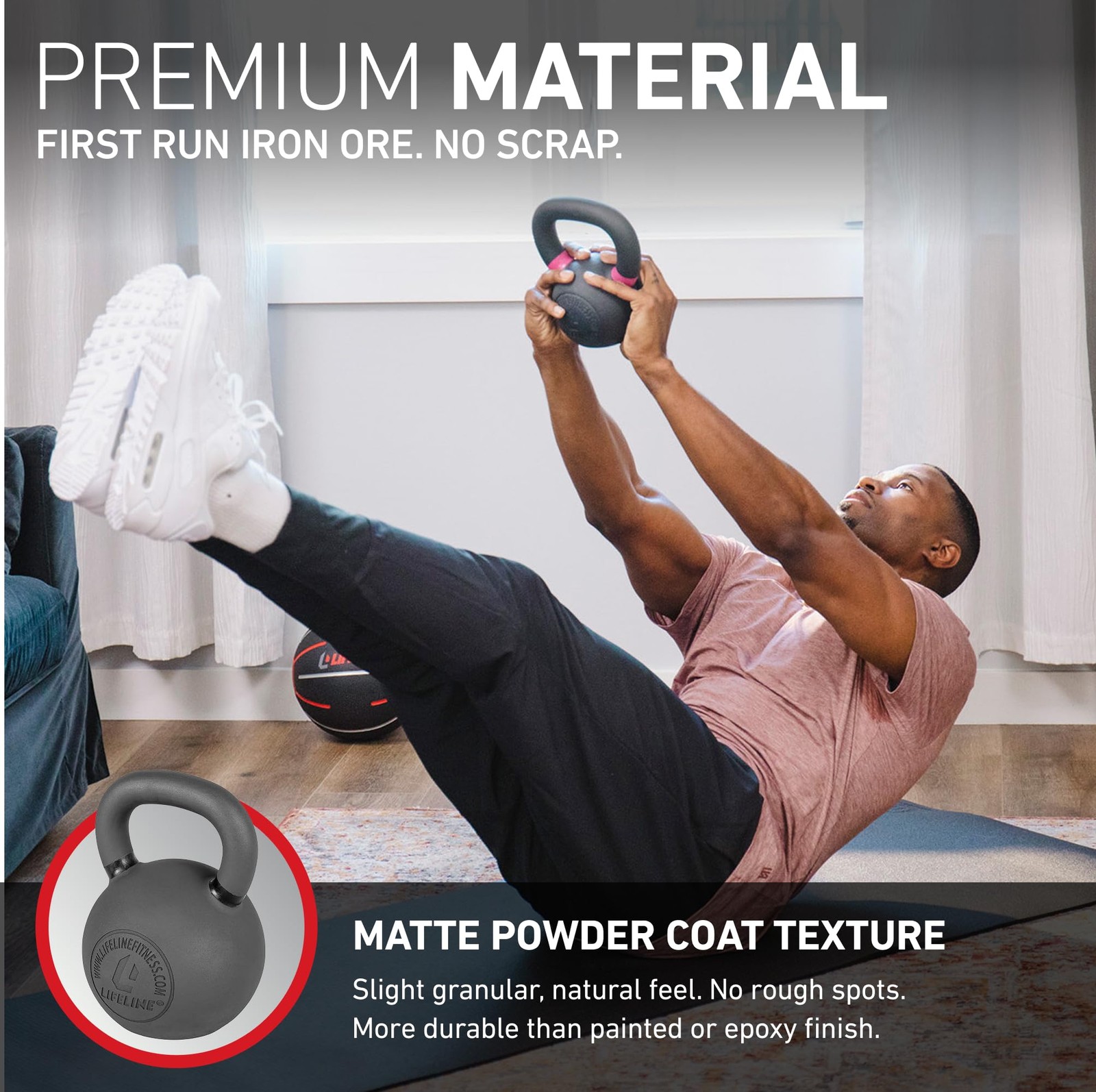 9 lb Kettlebell for Home Gym Strength Training - Ideal Weight for Workouts