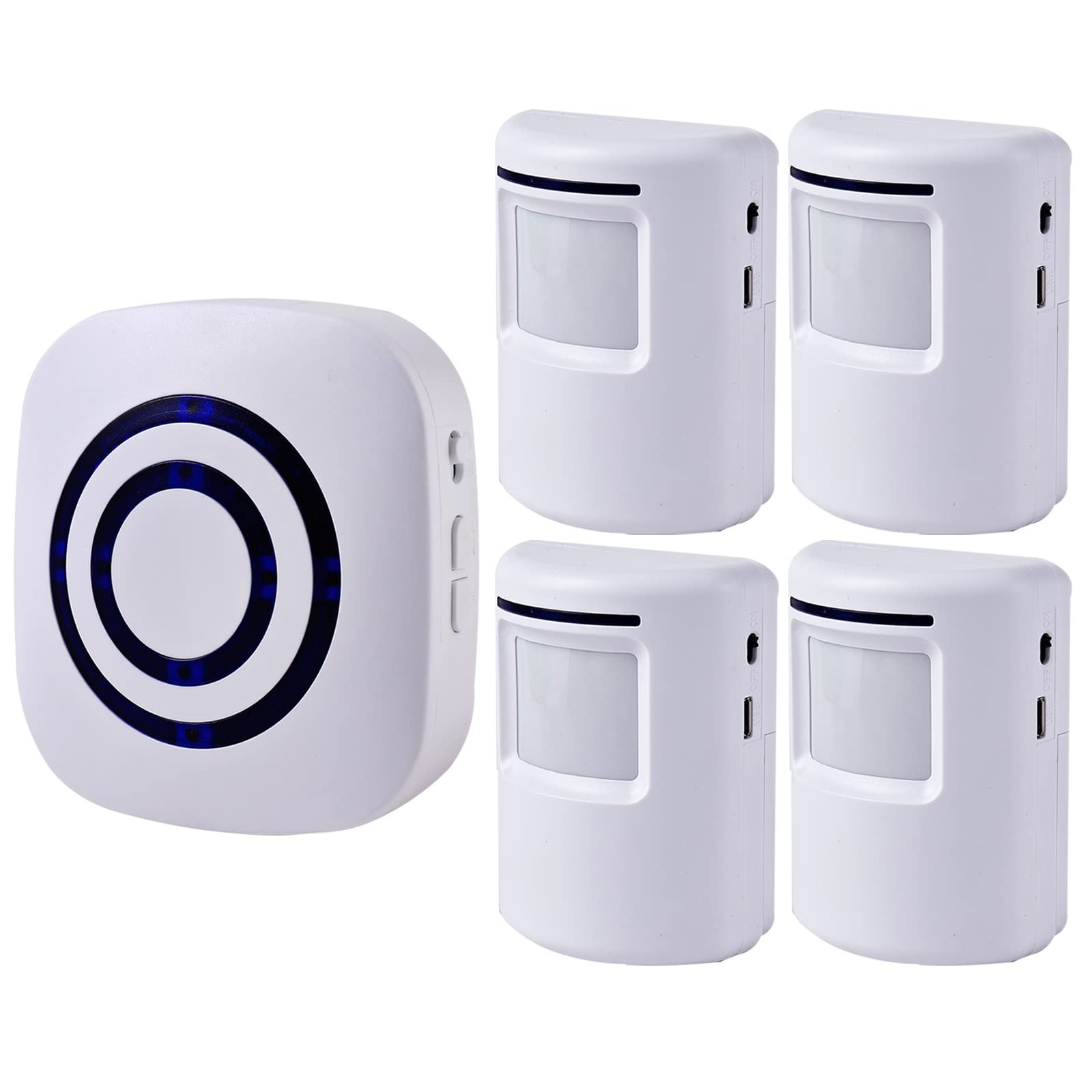 Seanme Motion Sensor Alarm, Wireless Driveway Home Security White