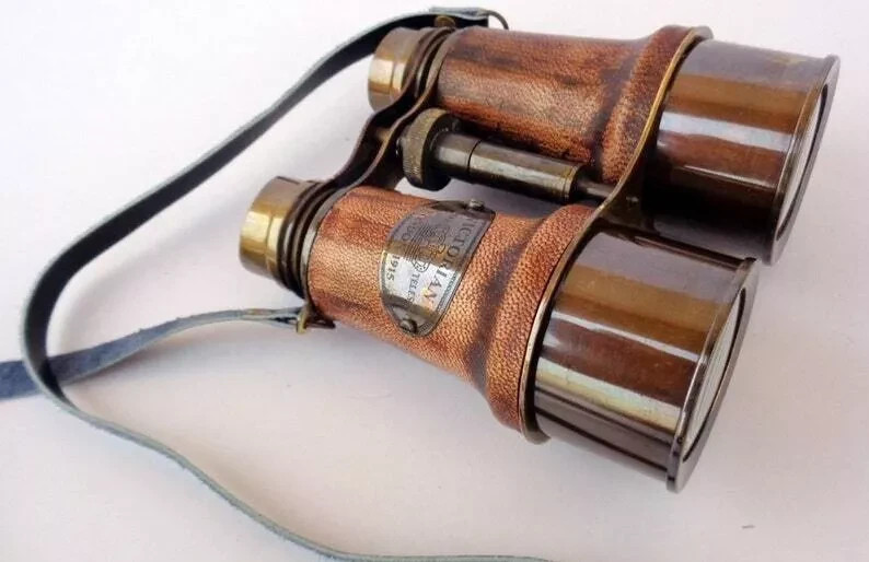 Victorian Vintage 1915 Brass Binoculars Antique Opera Glasses