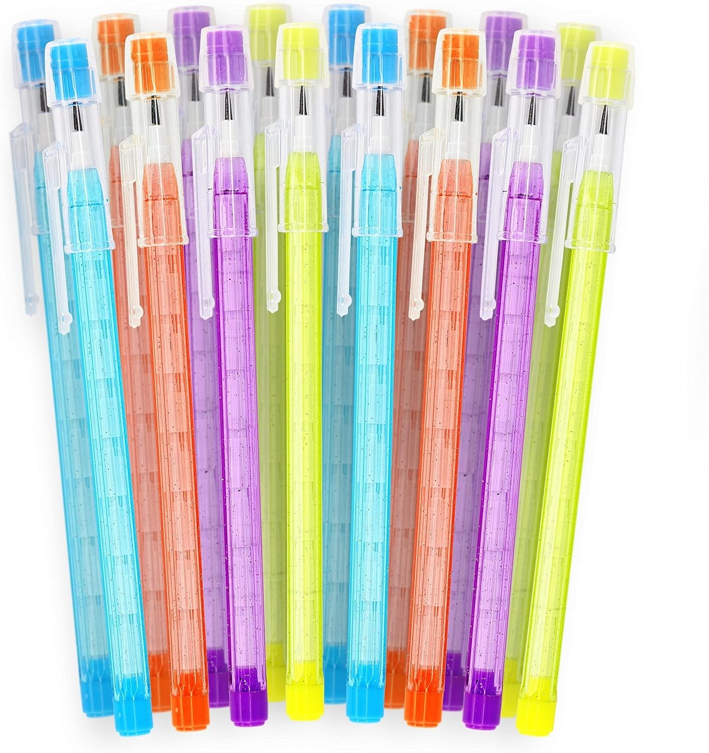 No 2 HB Translucent Pencils Multipoint Non-Sharpening Stackable Pencil with Matc