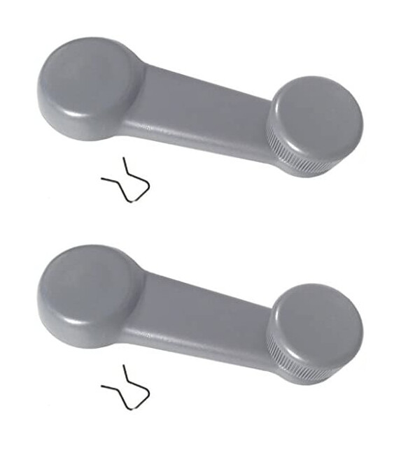 2 NEW Manual Window Crank Handles Grey Gray for 1999-2004 Chevrolet Tracker