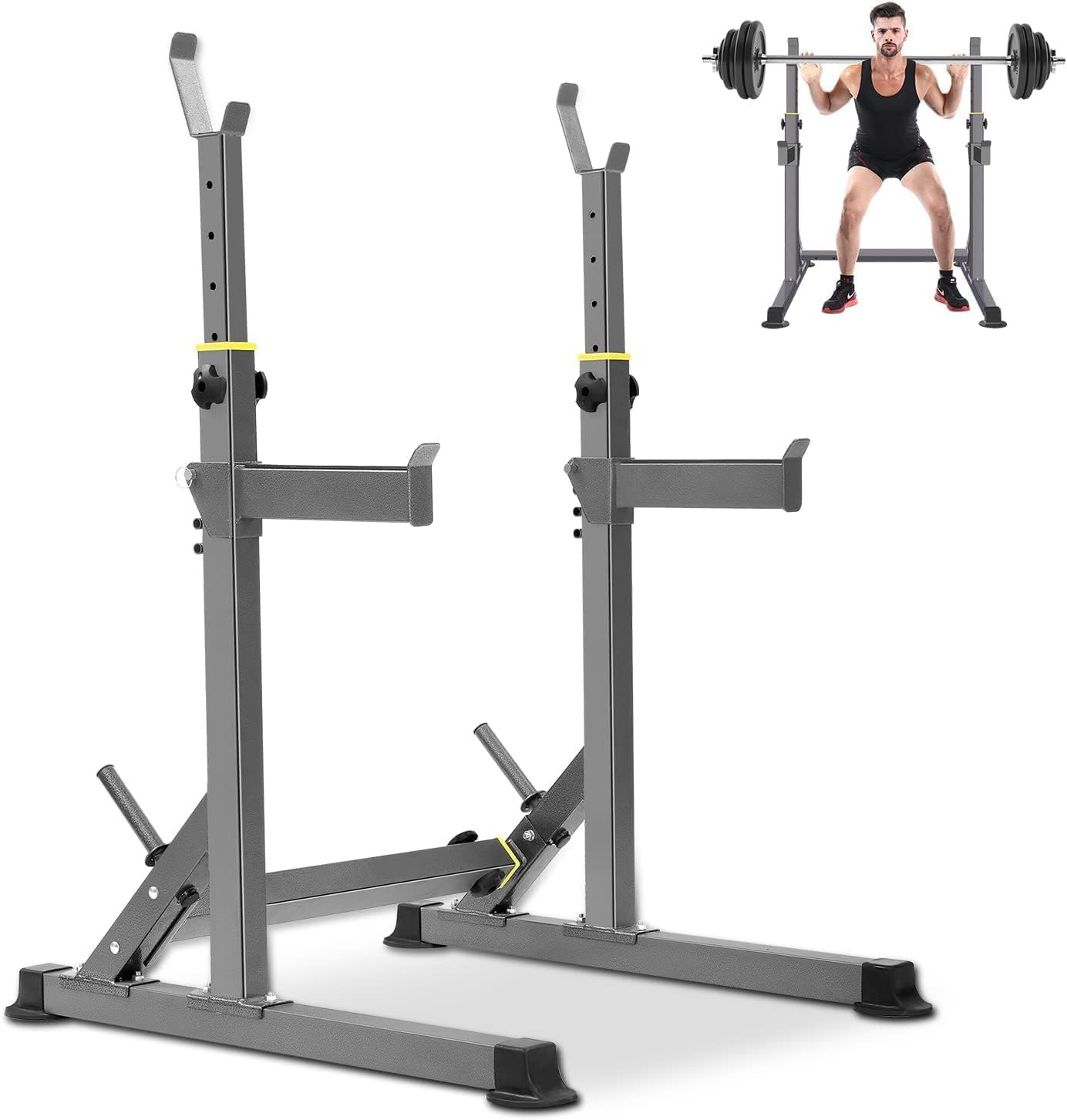Adjustable Squat Rack,Multi-Function Barbell Rack for Weight Lifting and Home Gy