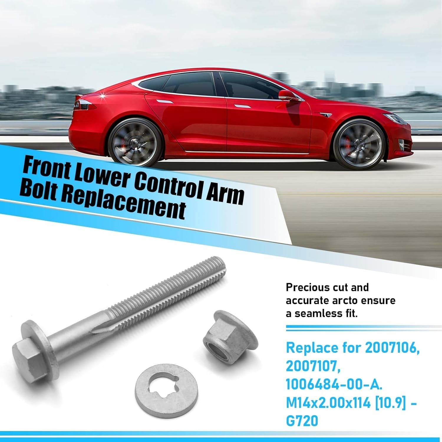 Compatible with Tesla Model S/X Front Lower Control Arm Bolt M14x2.00