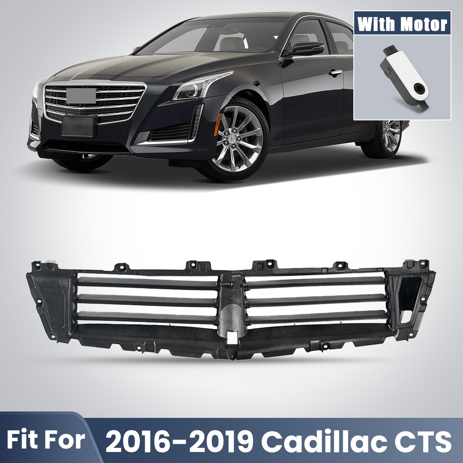 Front Radiator Shutter Grille Air Intake Assy For 2016-2019 Cadillac CTS W/Motor
