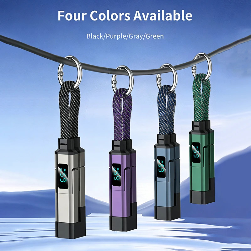 Super Fast Charging 4 in 1 Keychain Data Cable Smart Digital Display All Models