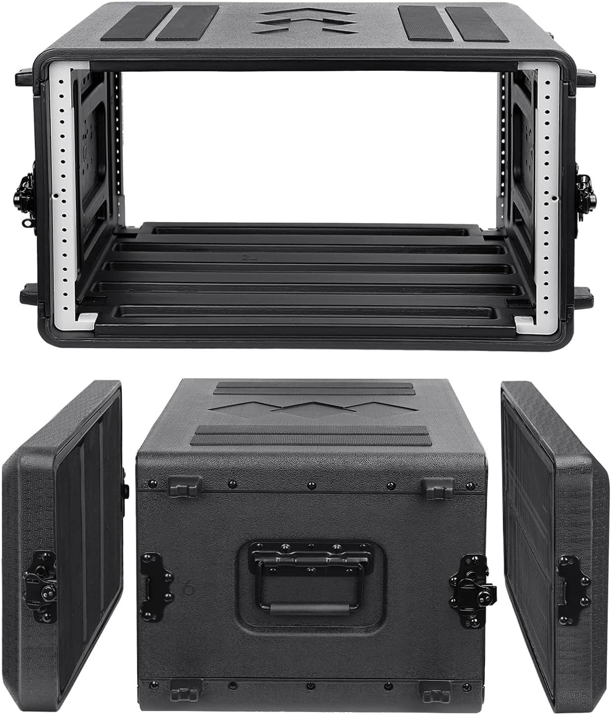 Rack Case 6U Space SHALLOW 16 Inch Deep shell, DJ Light Weight 19" wide w Screws