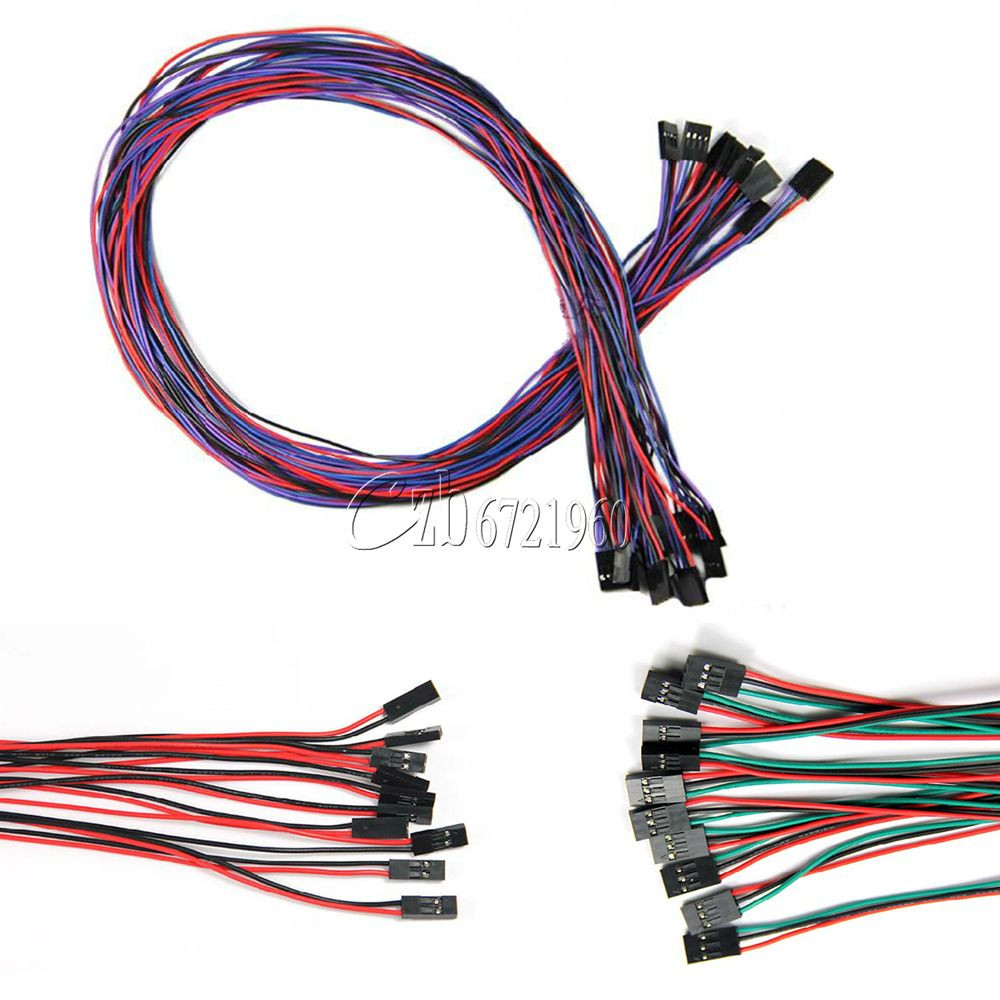 1/2/5/10PCS 70cm 2Pin/3Pin/4Pin Female To Female Jumper Dupont Cable New