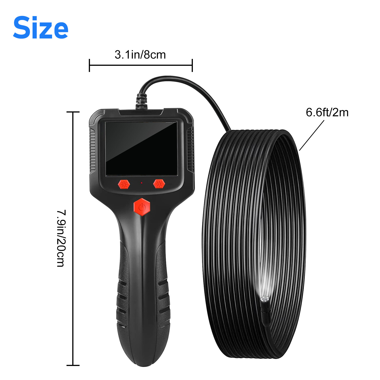 HD 1080P LED Handheld Industrial Endoscope Borescope 8mm Inspection Snake Camera